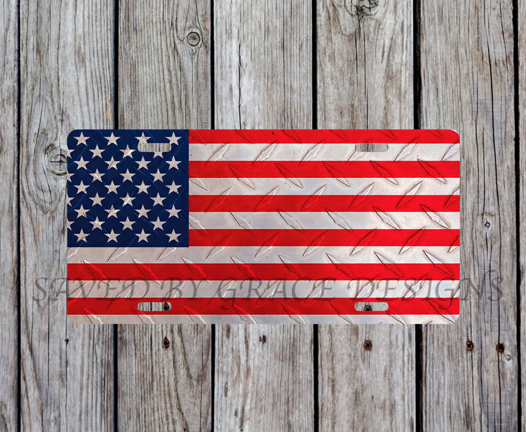 American flag license plate