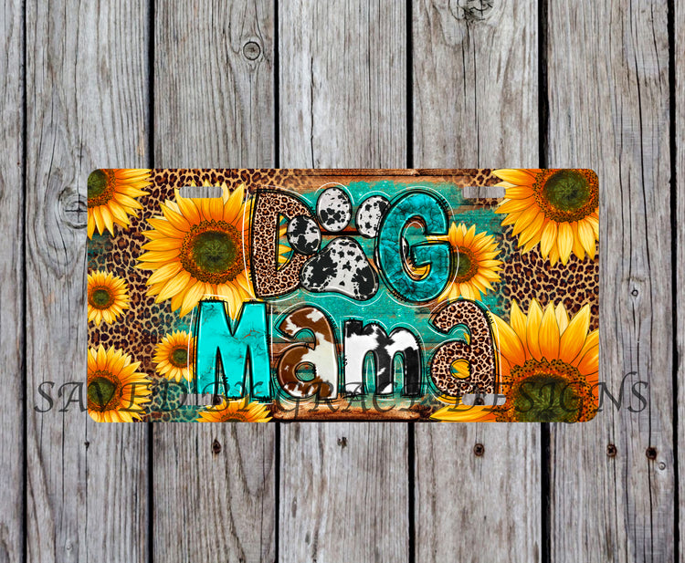 Dog mama license plate
