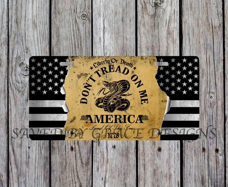 Don't tread on me license plate