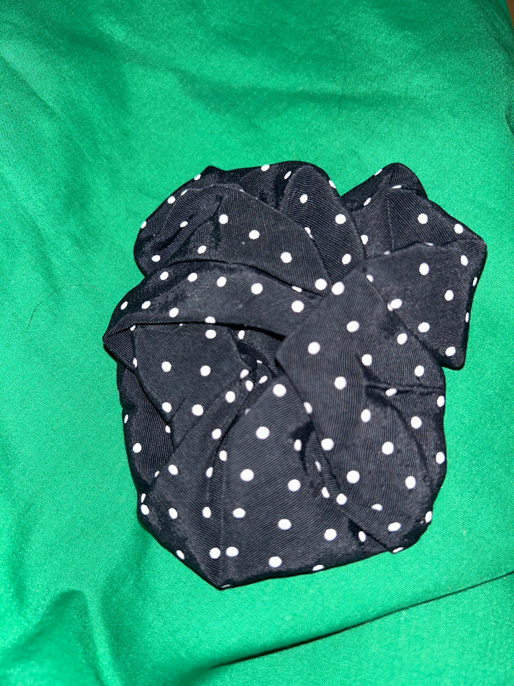 Black with white polka dots