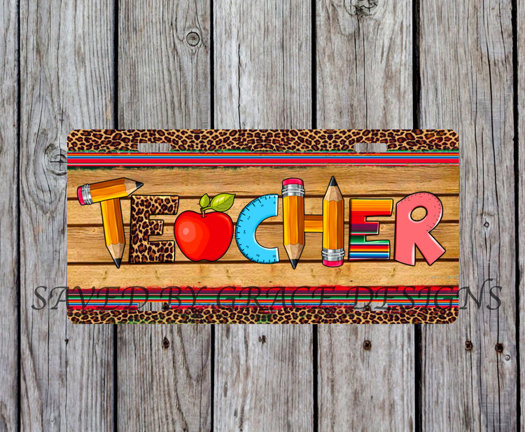 Teacher license plate