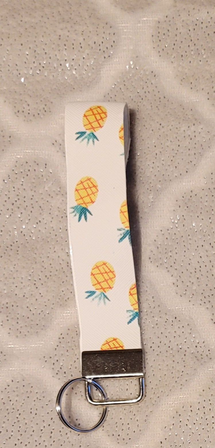 Pineapple Faux Leather Keychain