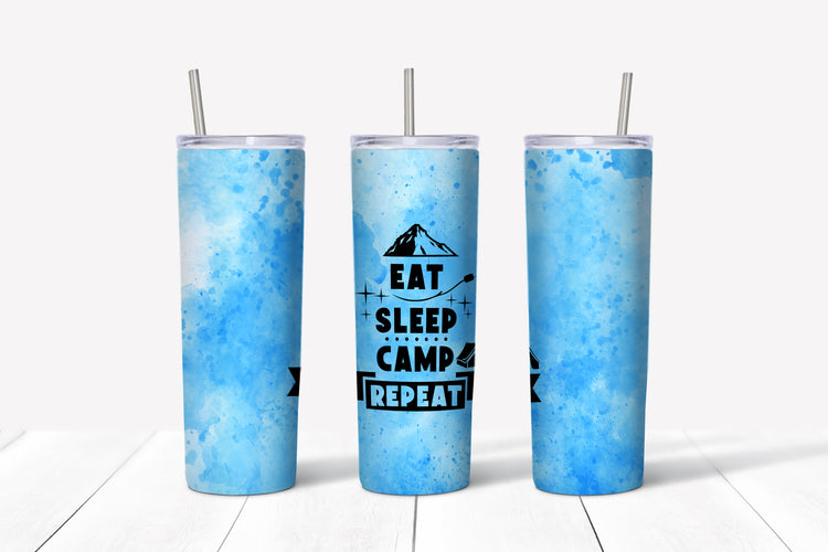 Eat, Sleep, Camp, Repeat sublimation tumbler
