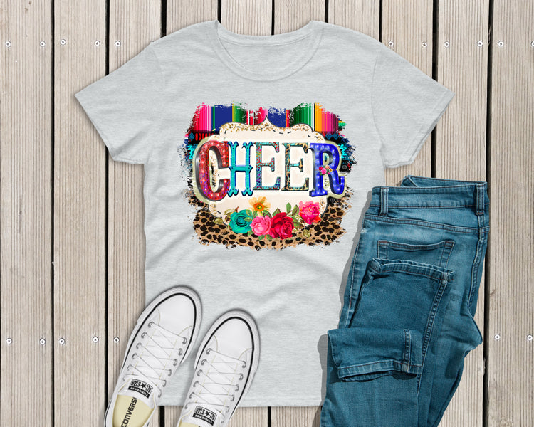 Cheer leopard/ flowers