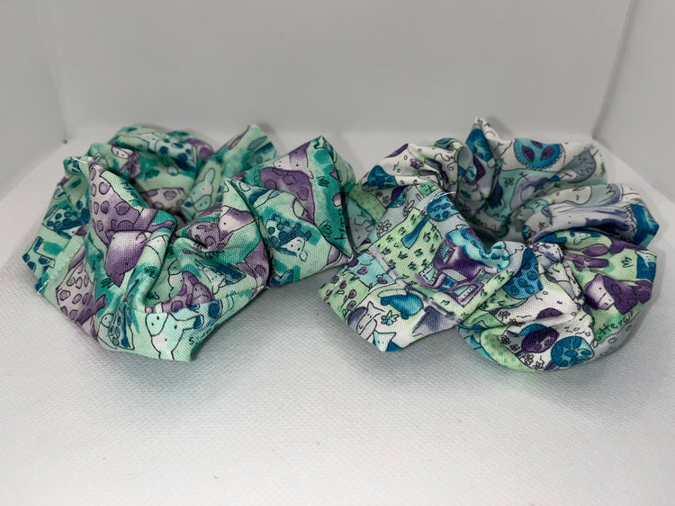 Colorful farm hair scrunchie