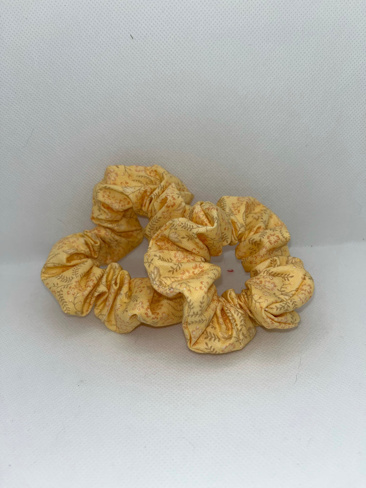 Yellow floral hair scrunchie