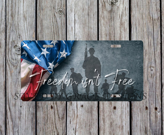 Freedom isn't free license plate