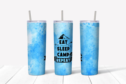 Eat, Sleep, Camp, Repeat sublimation tumbler