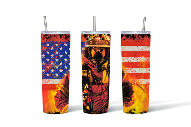 Firefighter sublimation tumbler