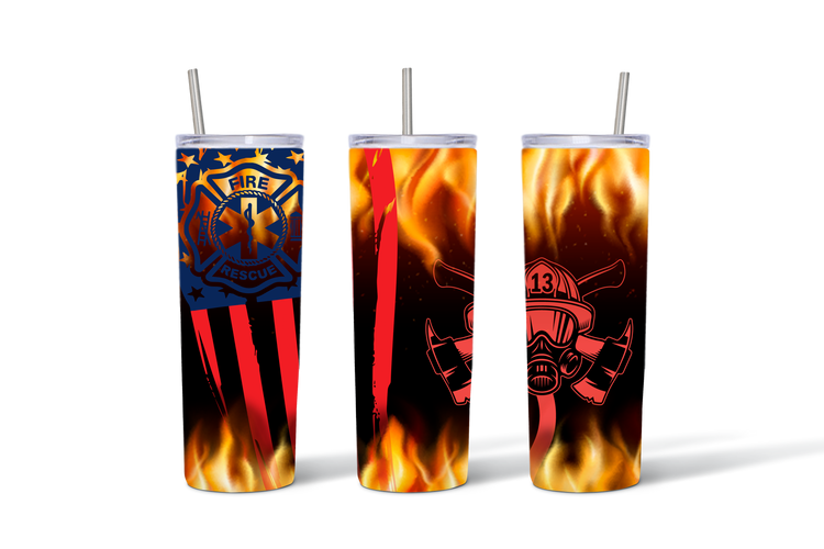 Firefighter sublimation tumbler