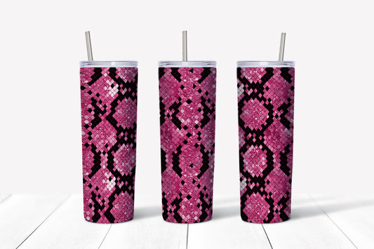 Pink snake sublimation tumbler