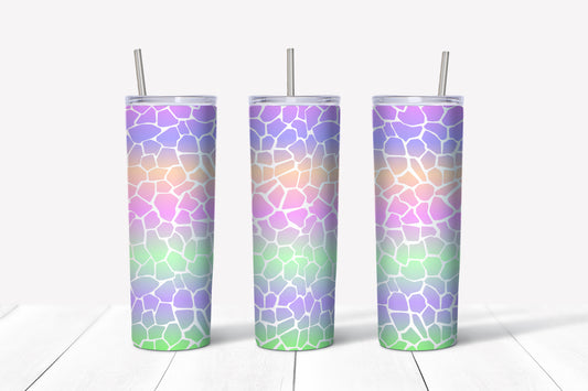 Multi colored giraffe print sublimation print.