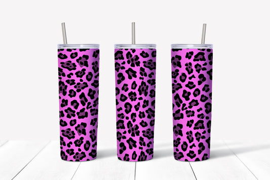 Pink leopard print sublimation tumbler