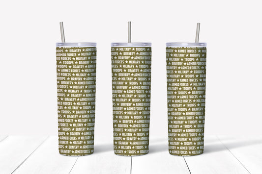 Green armed  forces sublimation tumblers