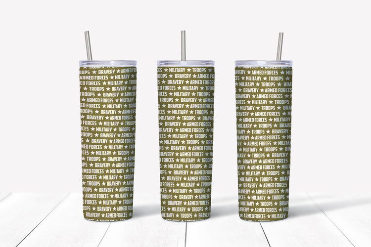 Green armed  forces sublimation tumblers