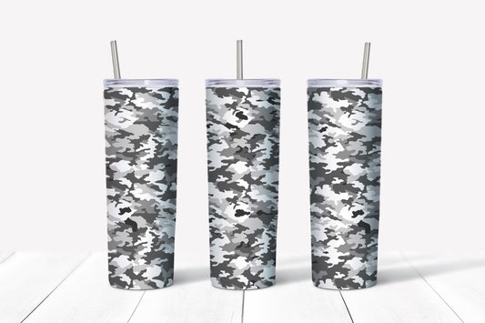 Grey camo sublimation tumbler