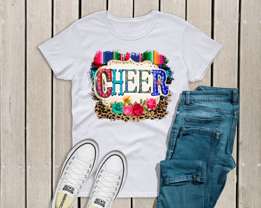 Cheer leopard/ flowers