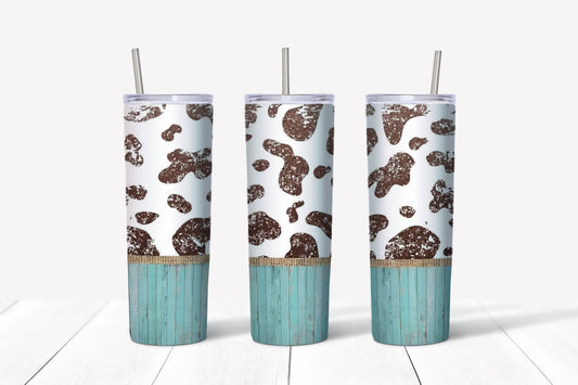 Cow print sublimation tumbler