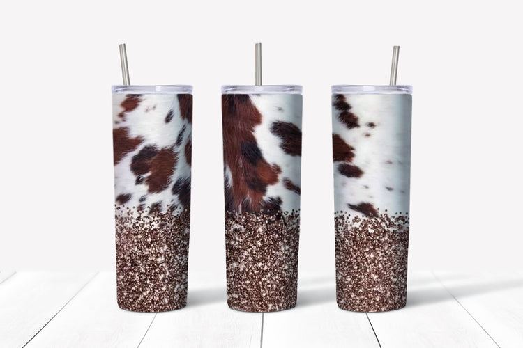 Cow print sublimation tumbler