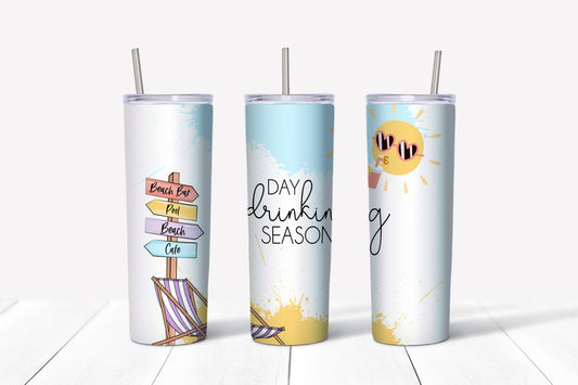 Day drinking season sublimation tumbler
