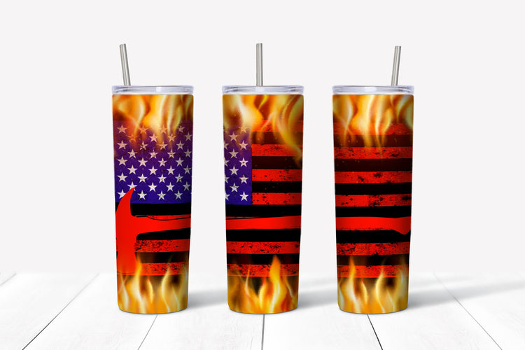 Firefighter sublimation tumbler