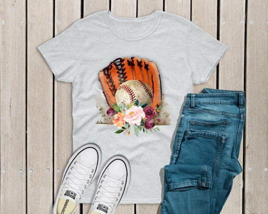 Floral baseball glove