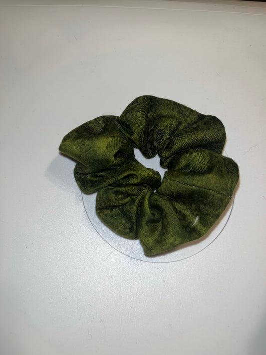Green hair scrunchie