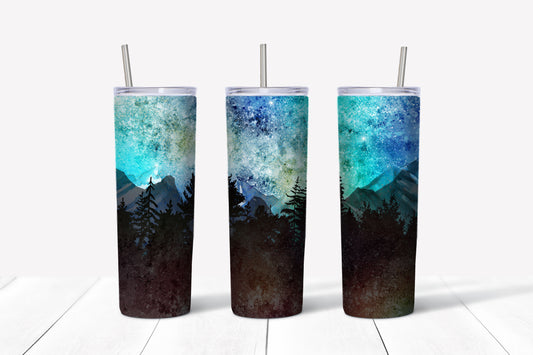 Light blue woods sublimation tumbler
