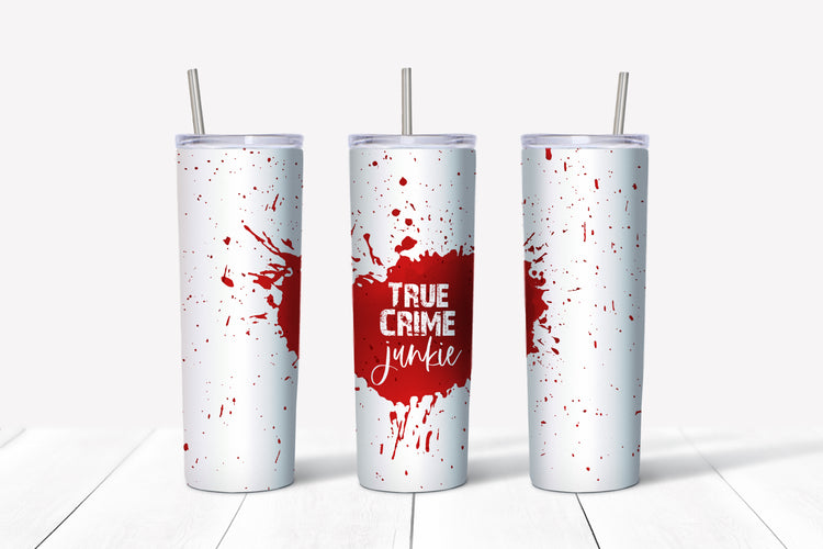 True crime junkie sublimation tumbler